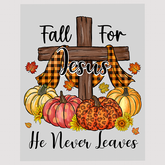Inspirational Fall for Jesus DTF Transfer with Pumpkins